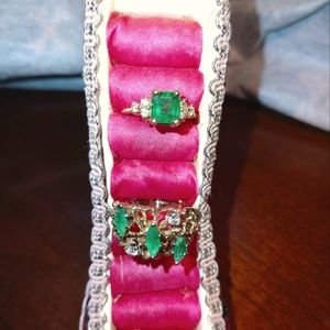 Emerald diamond rings